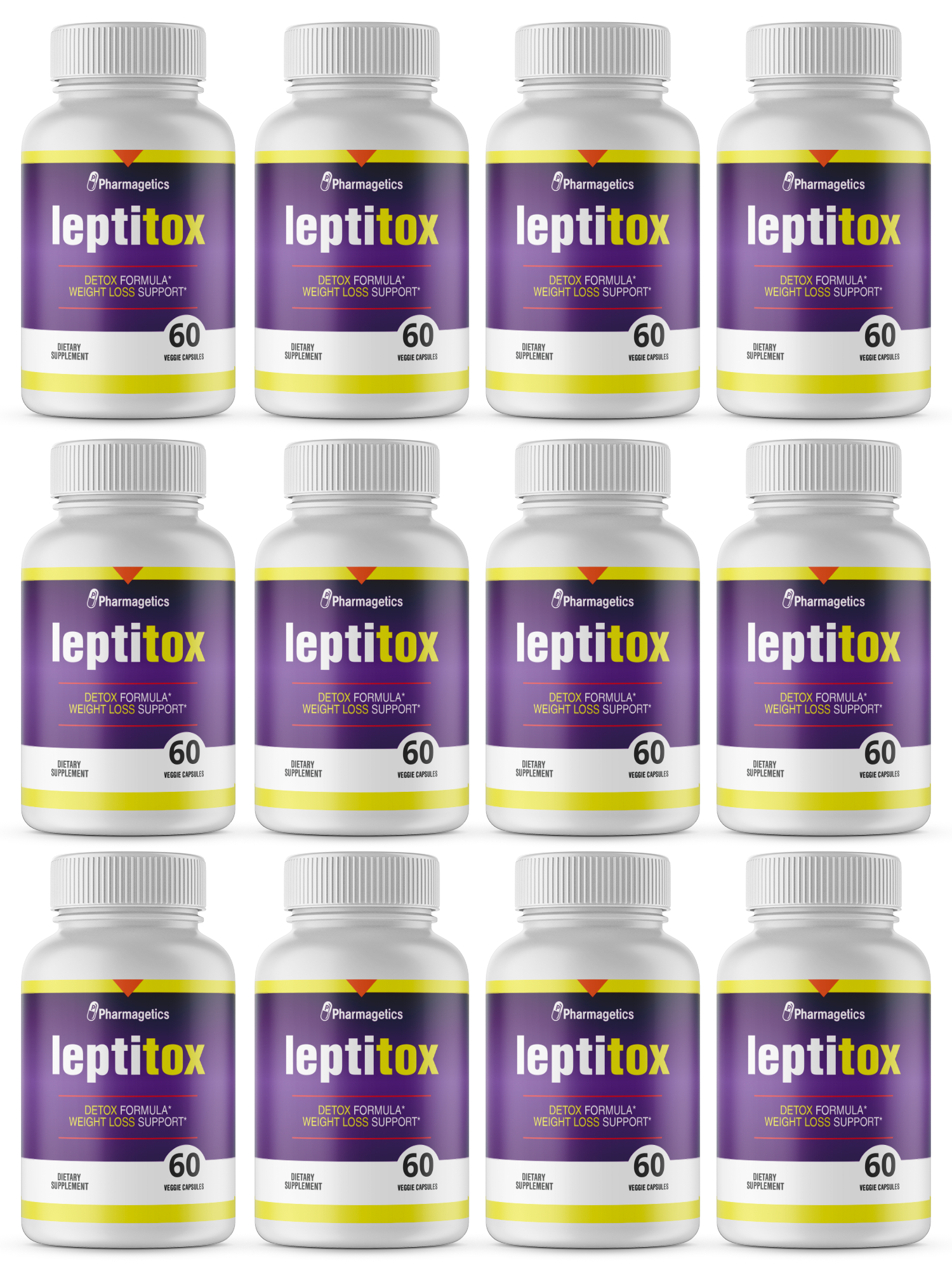Leptitox Detox Formula  Weight Loss Support 60 Capsules - 12 Bottles