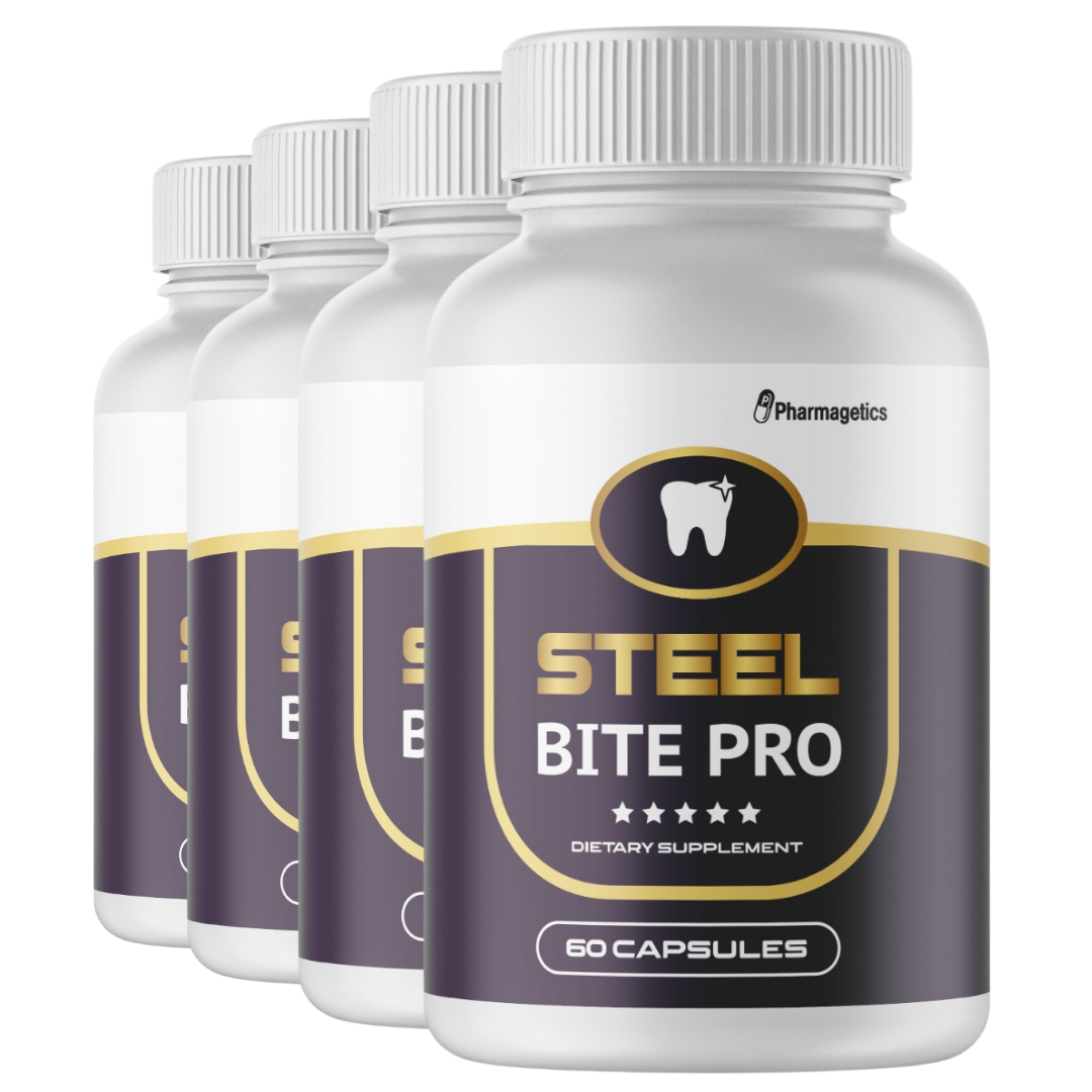 Steel Bite Pro #1 Teeth & Gums Oral Health 4 Bottles