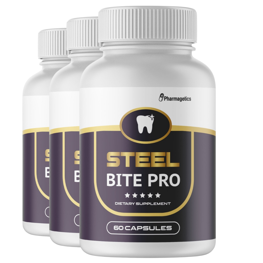 Steel Bite Pro #1 Teeth & Gums Oral Health 3 Bottles
