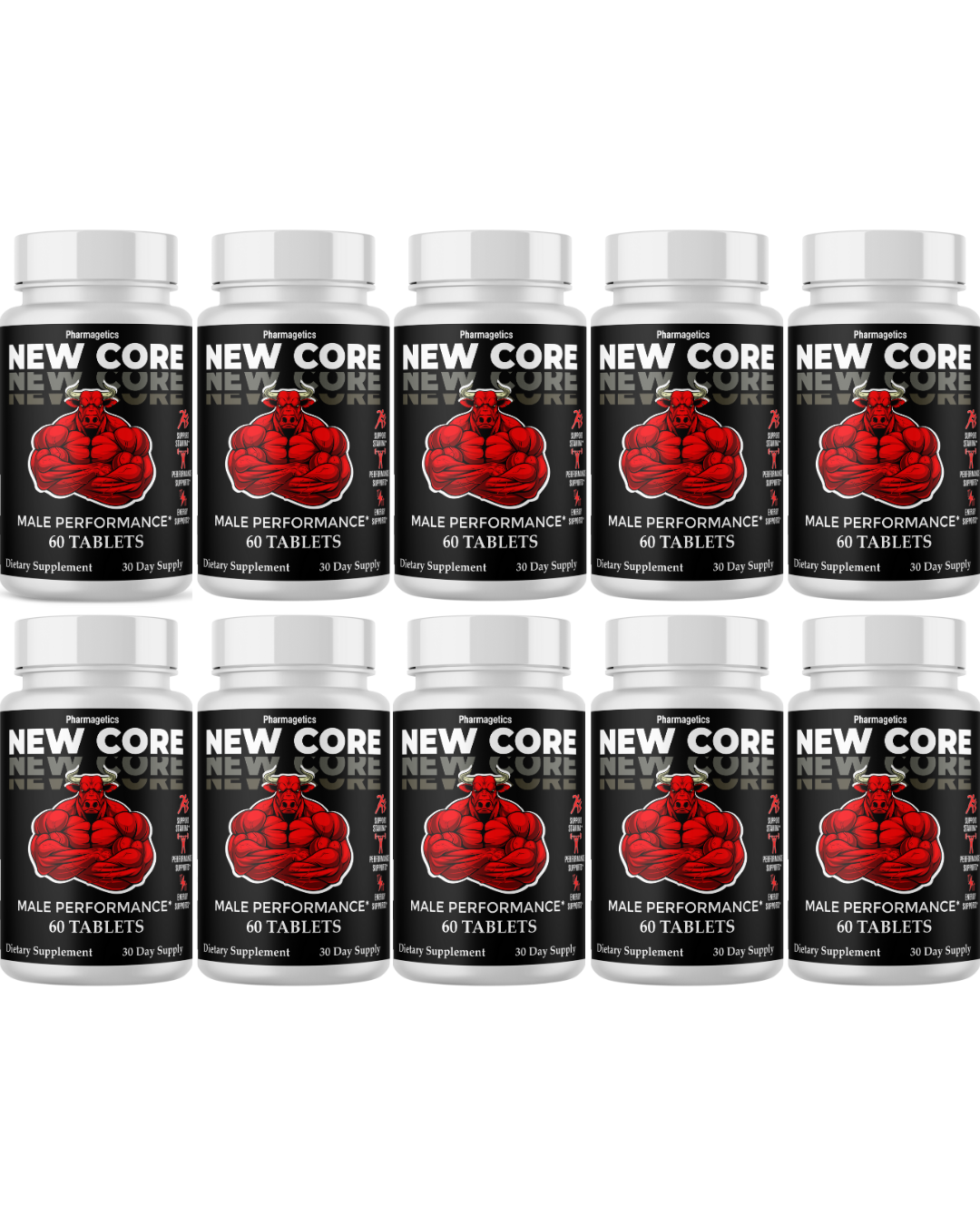 New Core  Male Stamina Support, Performance Supplement  10 Bottles