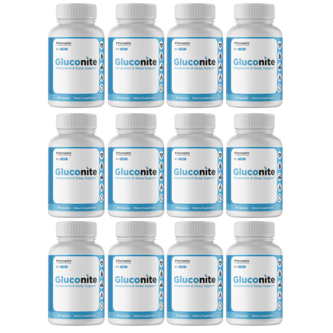 12 Bottles GlucoNite 720 capsules