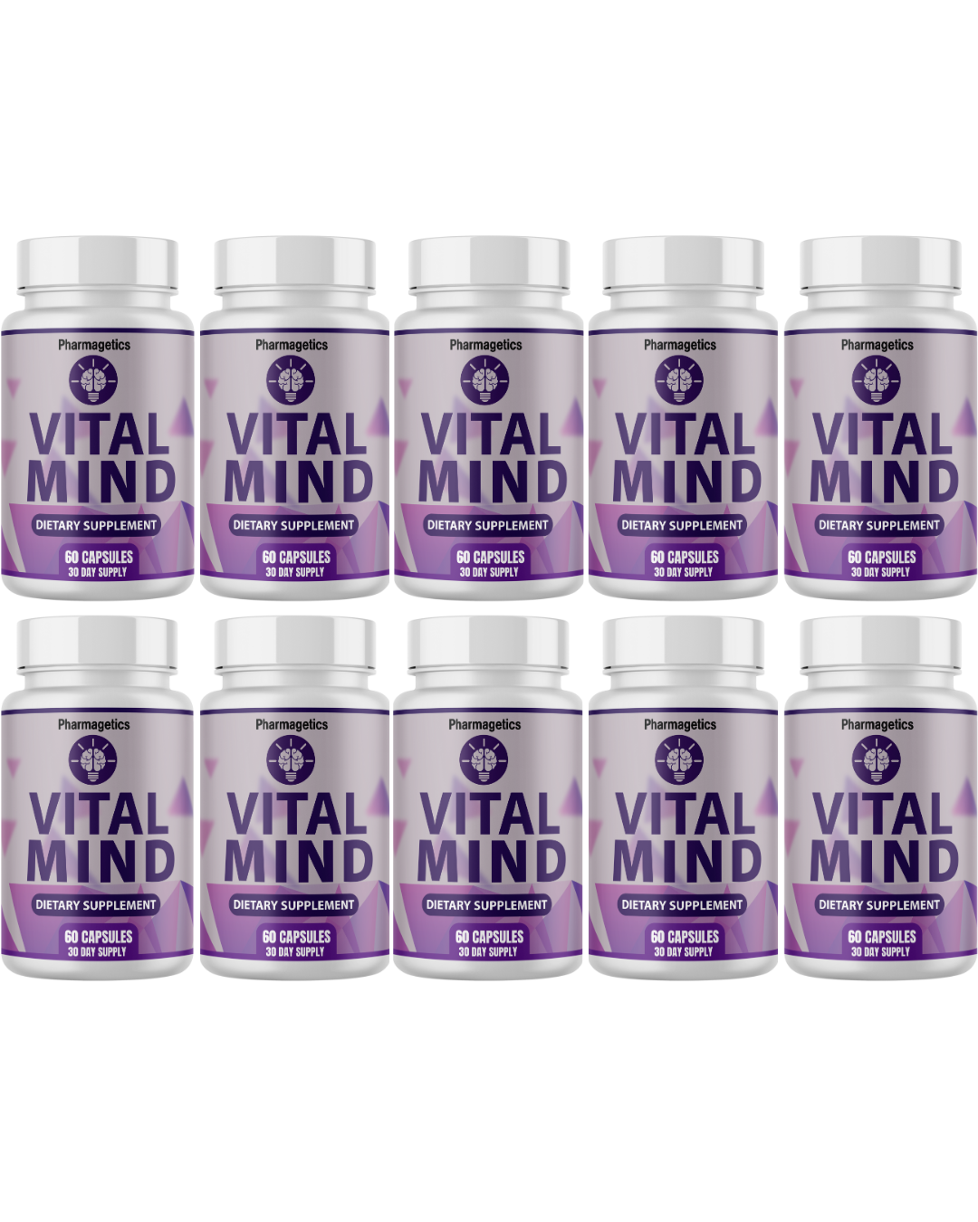 Vital Mind  Brain Health and Cognitive Support Dietary Supplement 10 Bottles