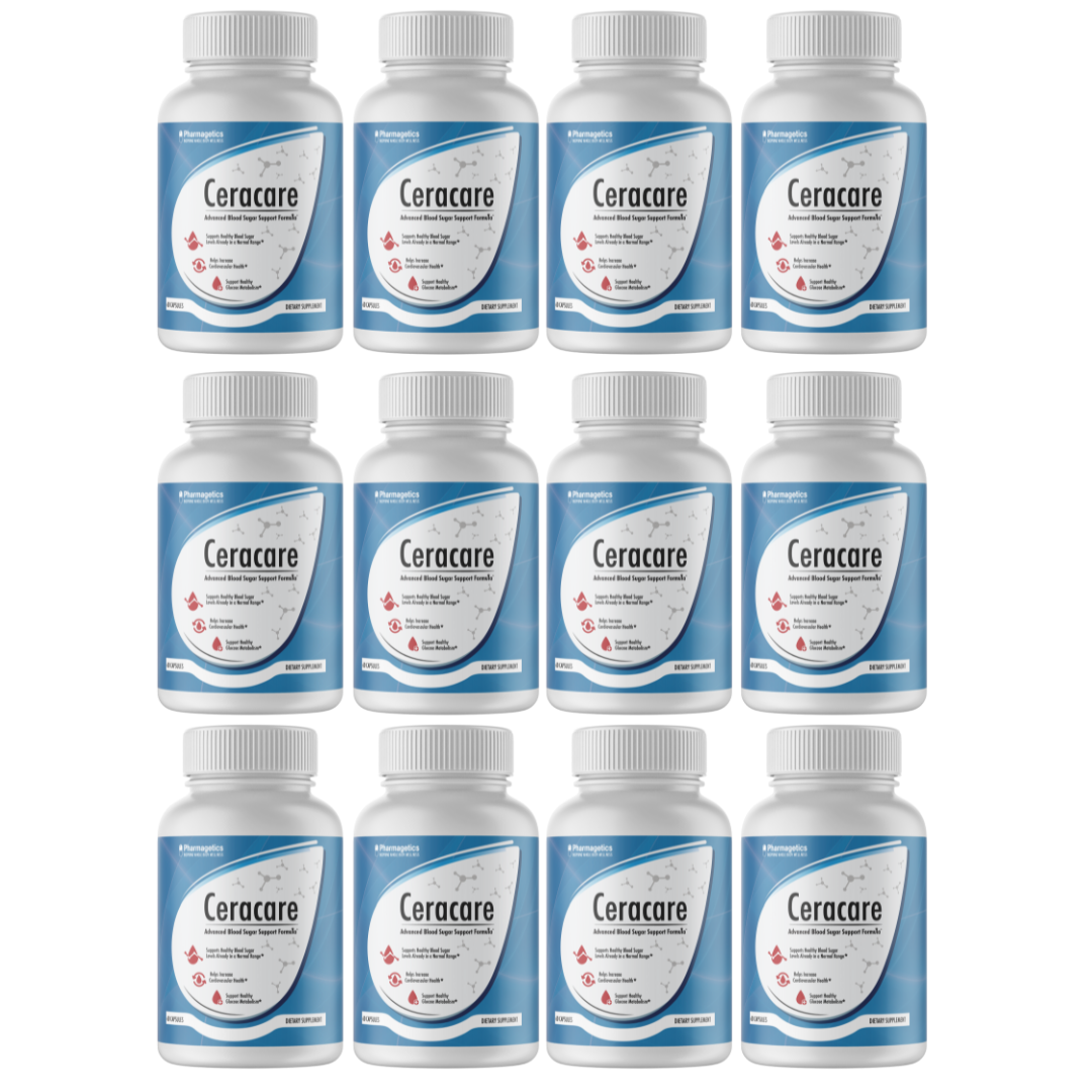 12 Pack CeraCare Blood Sugar Support 60 Capsules 12x