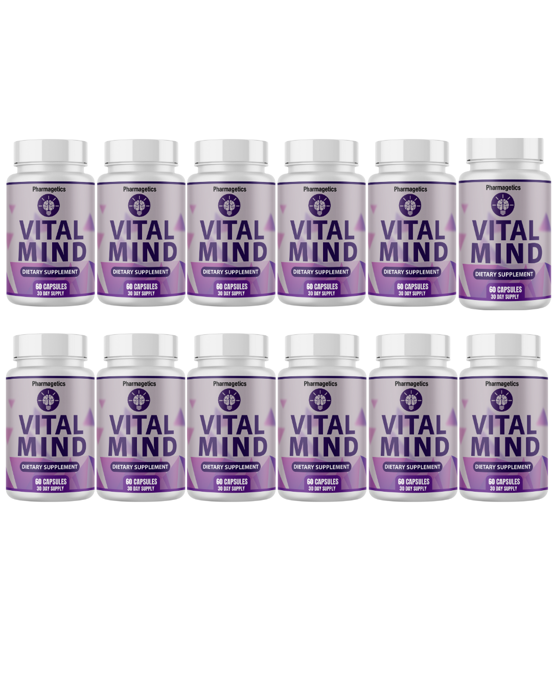 Vital Mind  Brain Health and Cognitive Support Dietary Supplement 12 Bottles