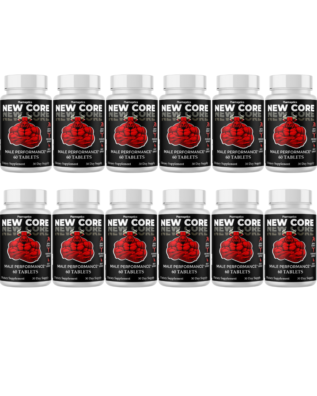 New Core  Male Stamina Support, Performance Supplement  12 Bottles