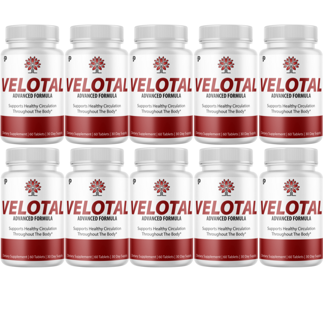 Velotal Male Vitality & Energy Support Formula, Maximum Strength- 10 Bottles