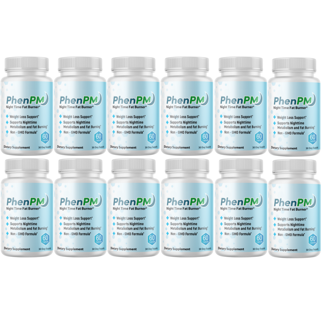PhenPM Advanced Night Time Fat Burner, Weigh Loss Supplement 12 Pack