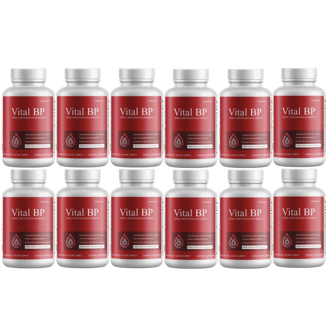 Vital BP - Support for Normal Blood Pressure - Supports Blood Flow & Arteries - 12 Bottles