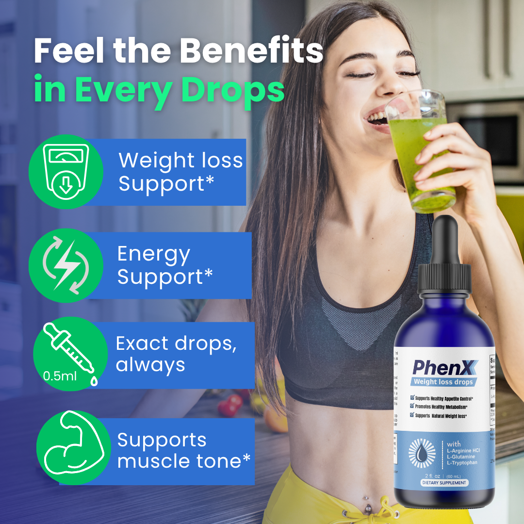 PhenX Weight Loss Drops, Appetite Control Support 6 Bottles