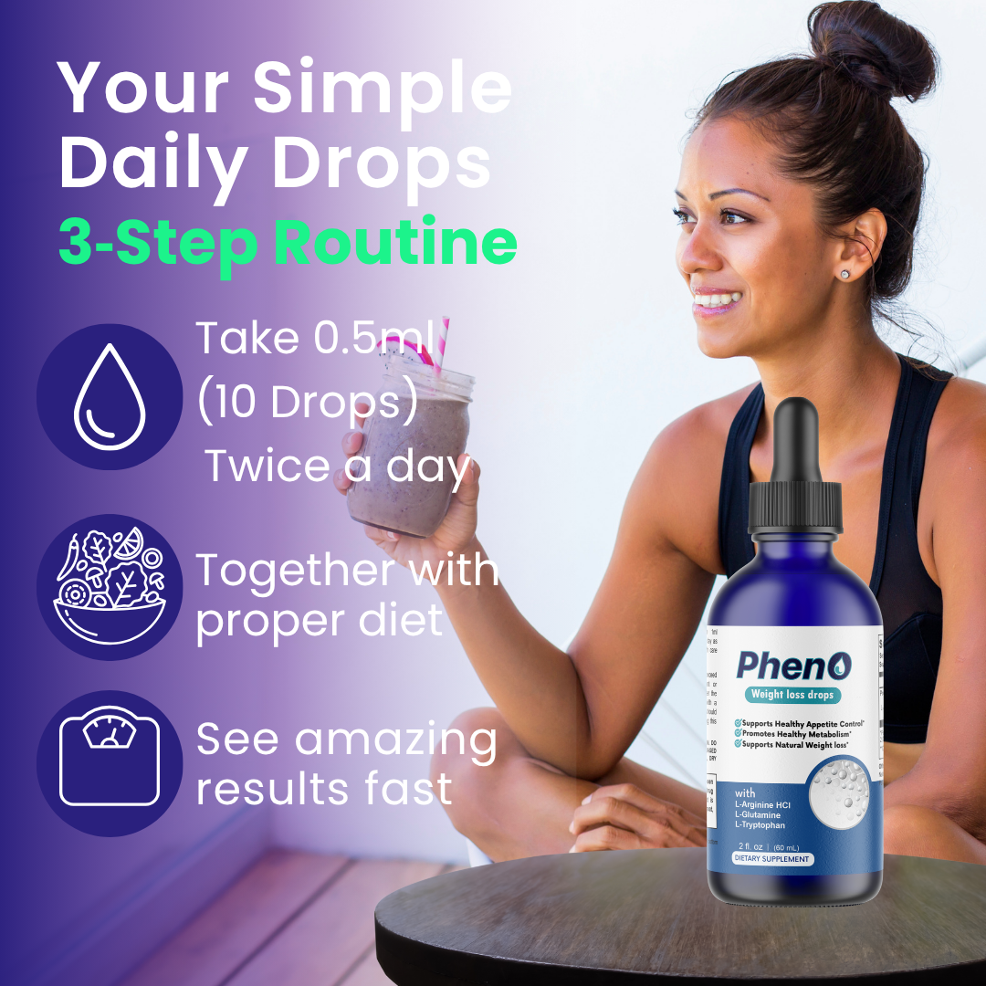 PhenO Weight Loss Drops, Healthy Metabolism Support 4 Bottles