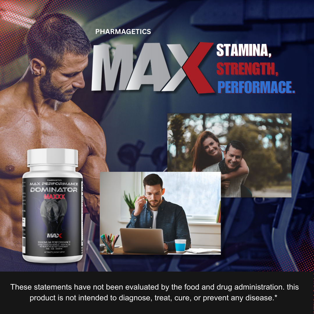 Dominator Max Advanced Male Enhancement & Stamina for Men - 4 Bottles