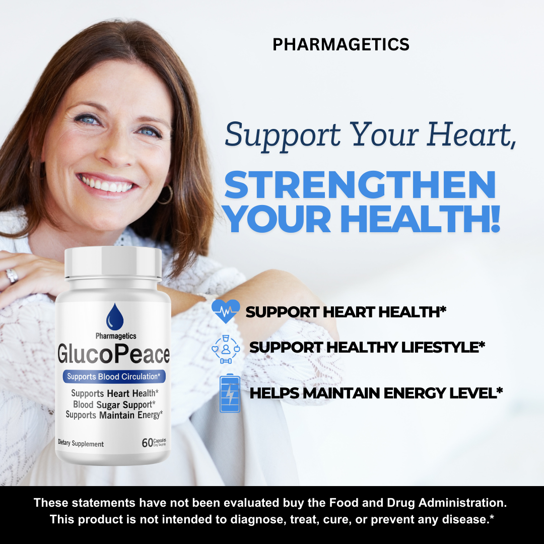 GlucoPeace Heart Health & Blood Sugar Support Supplement  5 Bottles Official