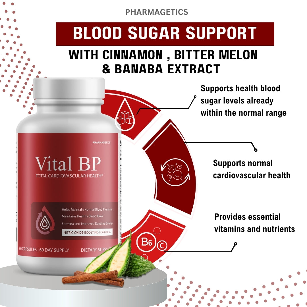 Vital BP - Support for Normal Blood Pressure - Supports Blood Flow & Arteries - 8 Bottles