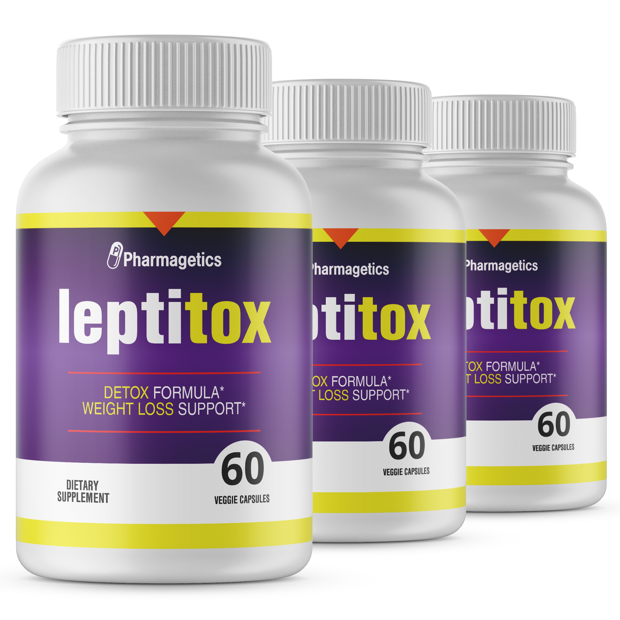 Leptitox Detox Formula  Weight Loss Support 60 Capsules, 3 Bottles