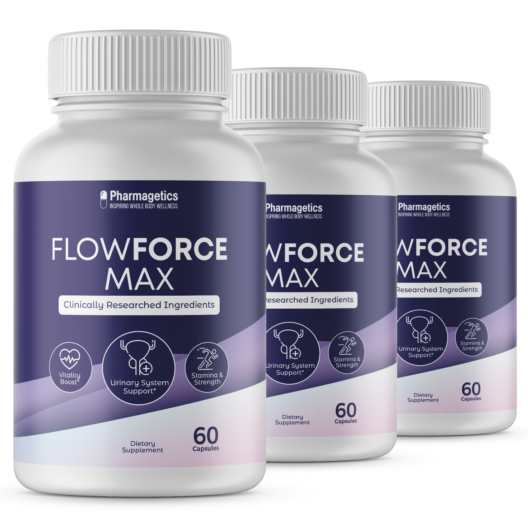 Flowforce Max Prostate Support Supplement Reduce Frequent Urination Flow Force Max - 3 Bottles