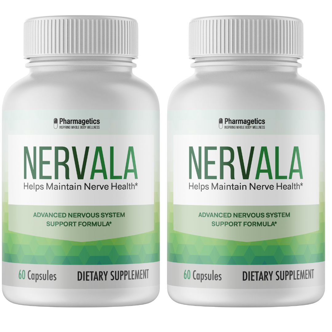 Nervala Nerve Pain Relief Neuropathy by Pharmagetics - 2 Bottles, 120 Capsules