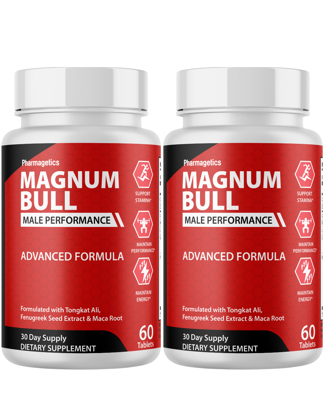 Magnum Bull Stamina Support For Men, Energy & Performance Formula   2 Bottles
