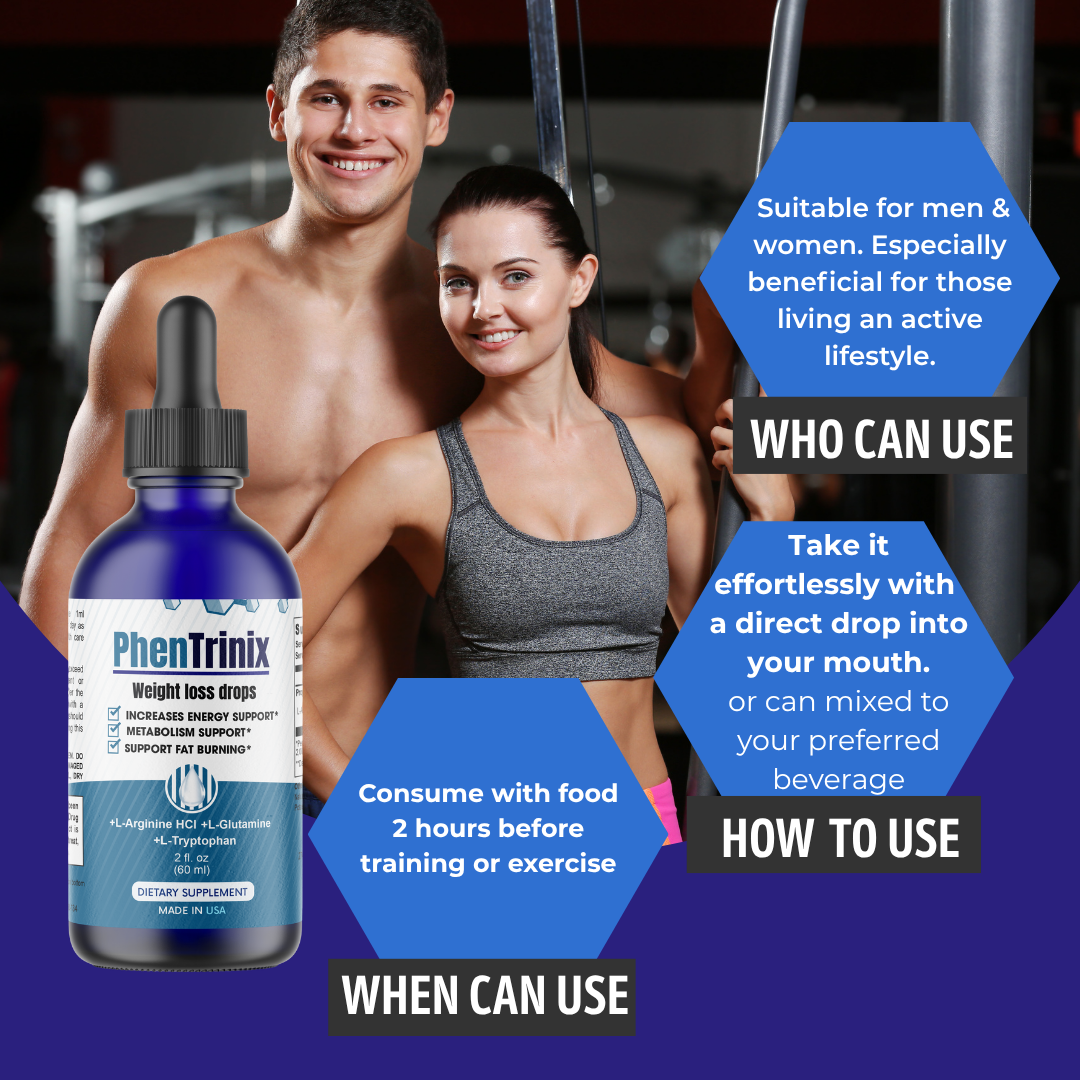 PhenTrinix Fat Burning Support Drops, Increase Energy, Metabolism  12 Bottles