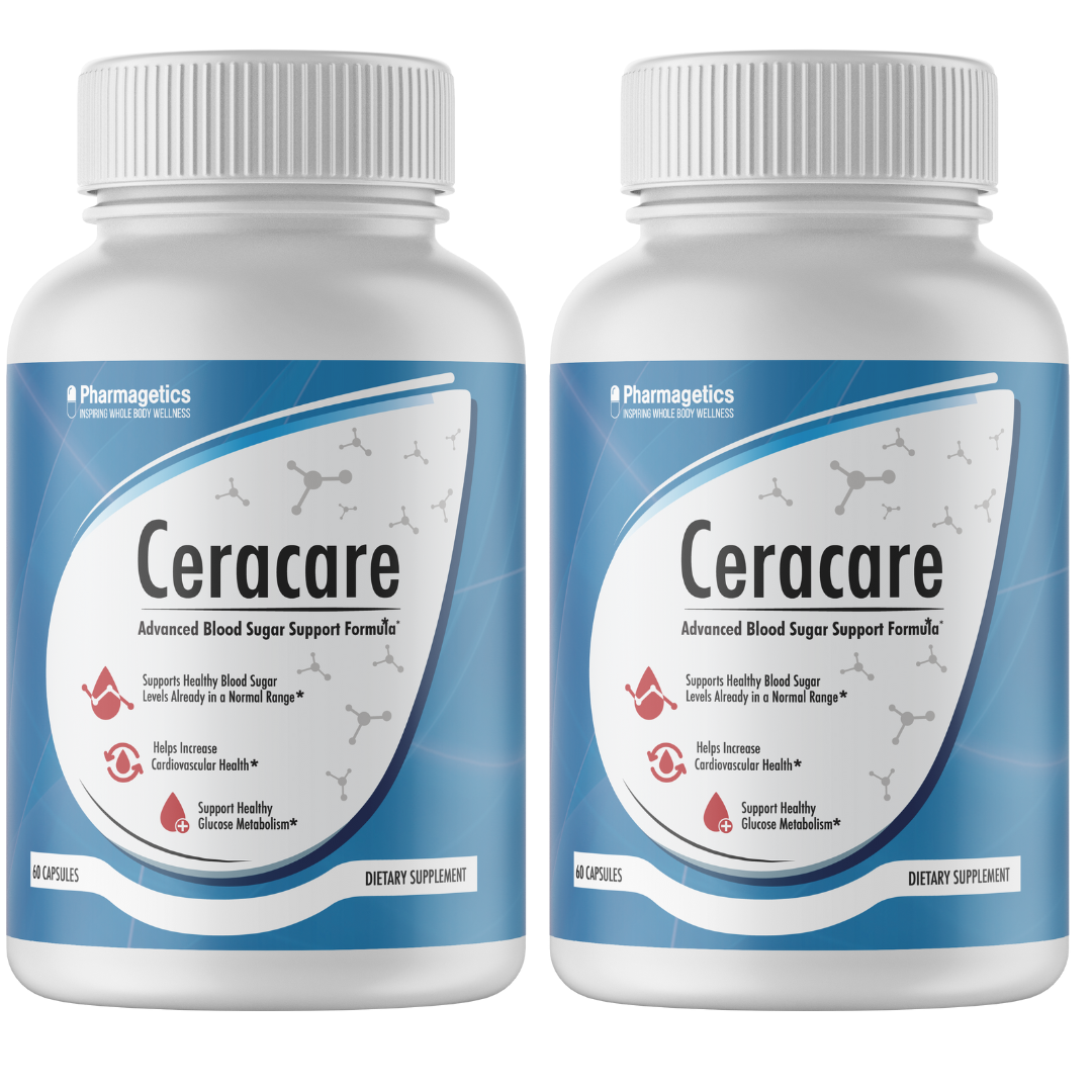 2 Bottles Ceracare Powerful Blood Sugar Support 60 Capsules