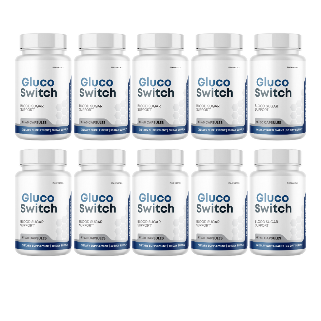 Gluco Switch Blood Sugar Support 10 Bottles 600 Capsules