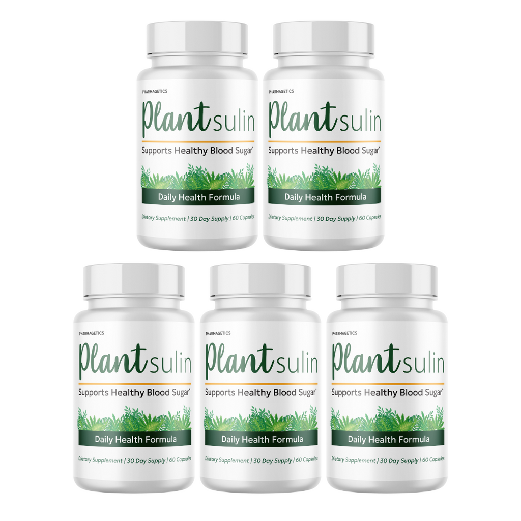 Plantsulin Supports Healthy Blood Sugar 5 Bottles 300 Capsules