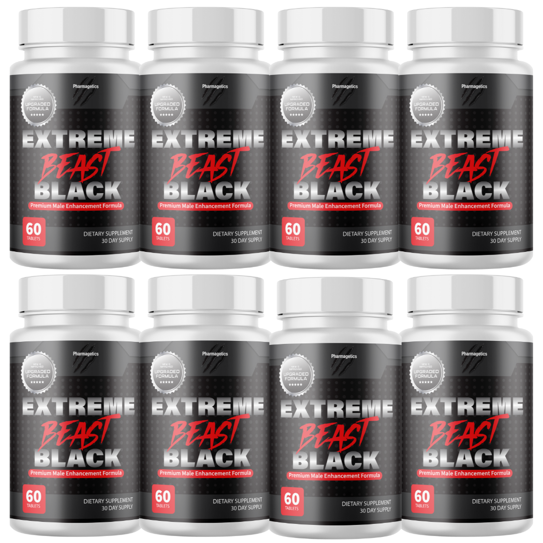 Extreme Beast Black Tablets Male Enhancement Formula Supplement - 8 Bottles