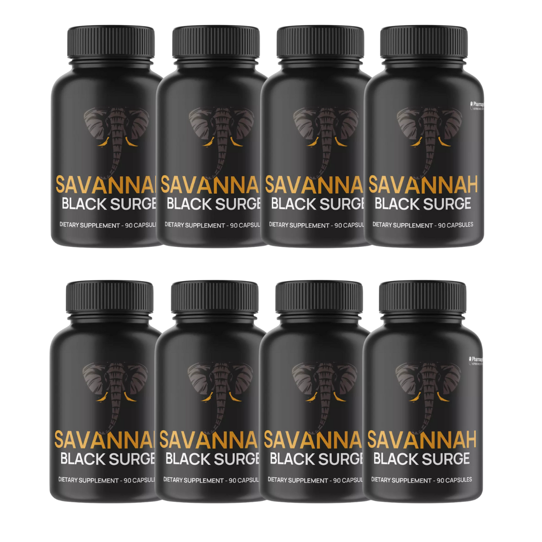 Savannah Black Surge Mens Health Supplement - 8 Bottles