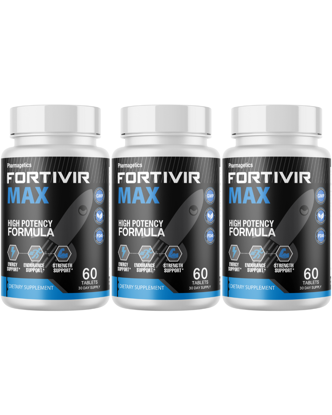 Fortivir High Potency Formula For Endurance & Strength Support 3 Bottles