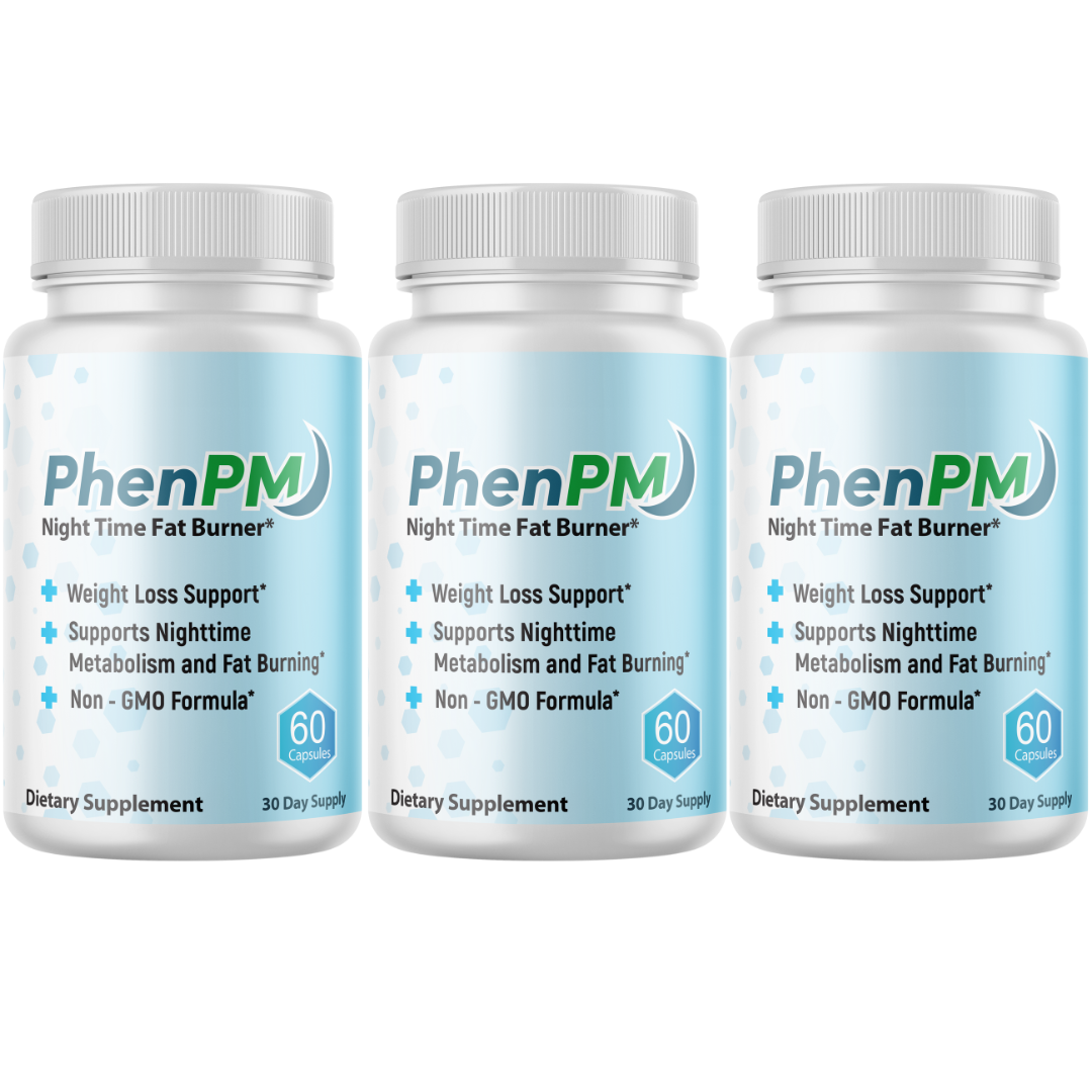 PhenPM Advanced Night Time Fat Burner, Weigh Loss Supplement 3 Pack