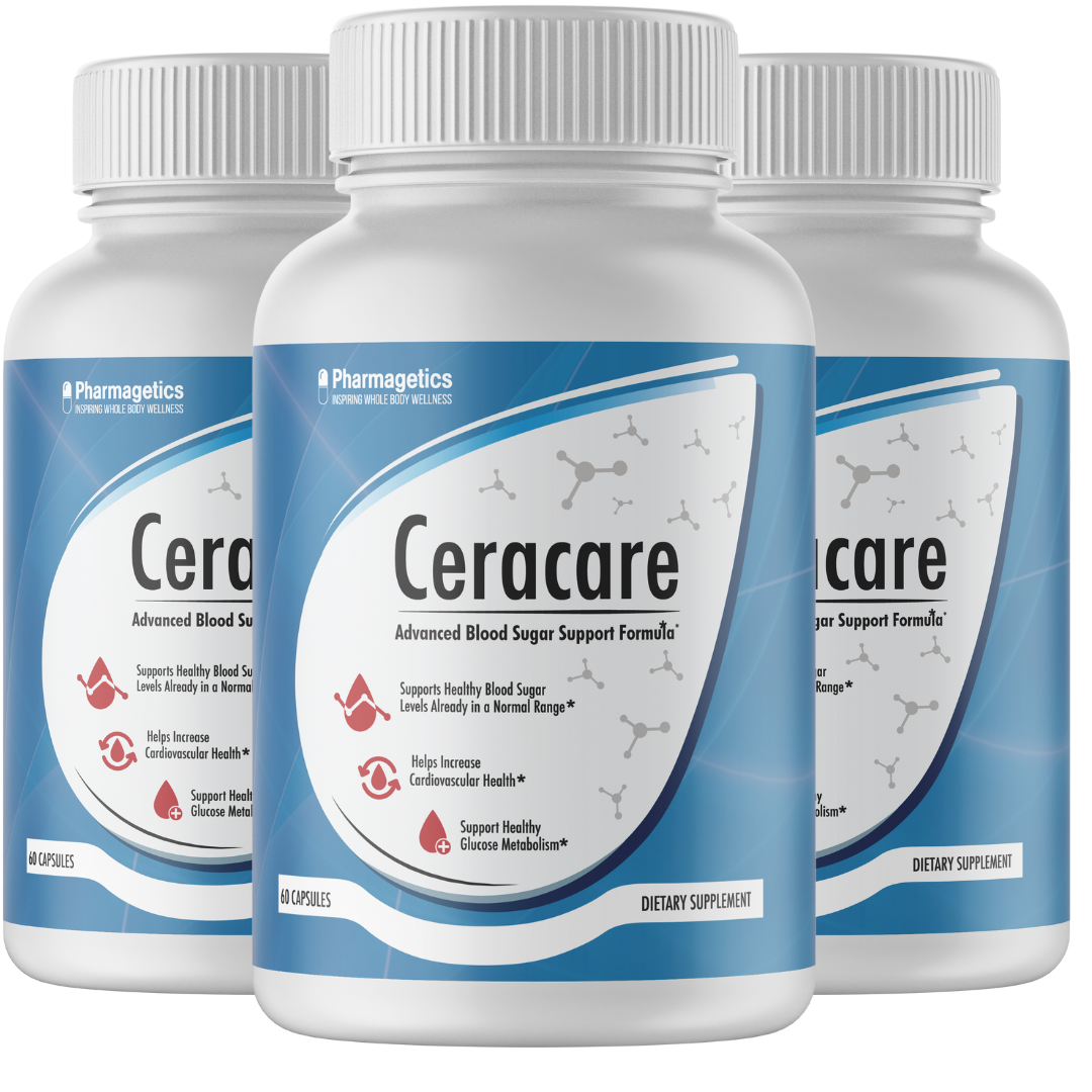 3 Bottles Ceracare Powerful Blood Sugar Support 60 Capsules