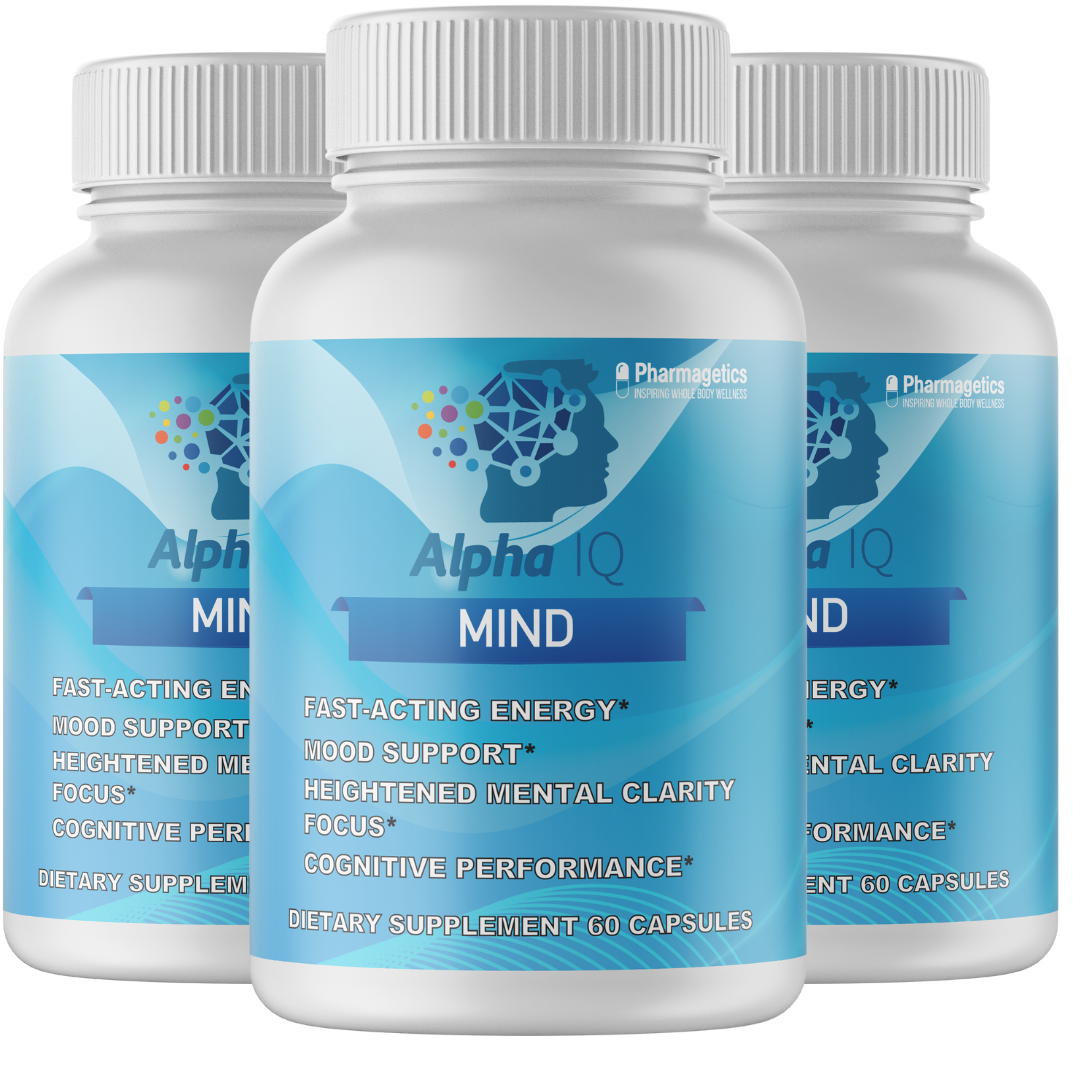 3 Bottles Alpha IQ Mind Supplement 60 Capsules x 3