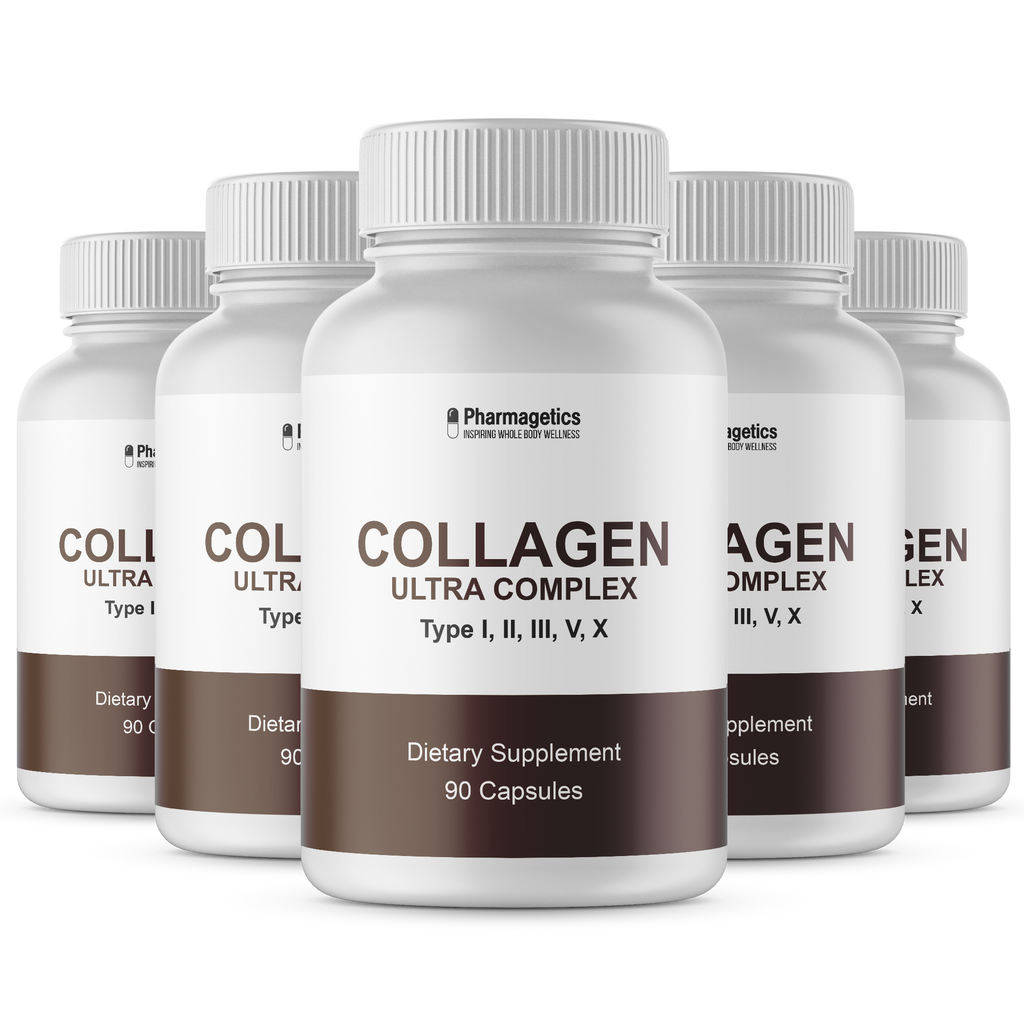 Collagen Ultra Complex Types I, II, III, V & X - 5 Bottles 450 Capsules