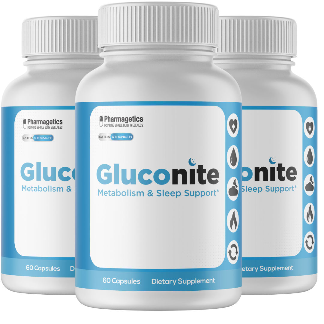 3 Bottles GlucoNite Supports Blood Sugar - Glucose Metabolism 60 capsules