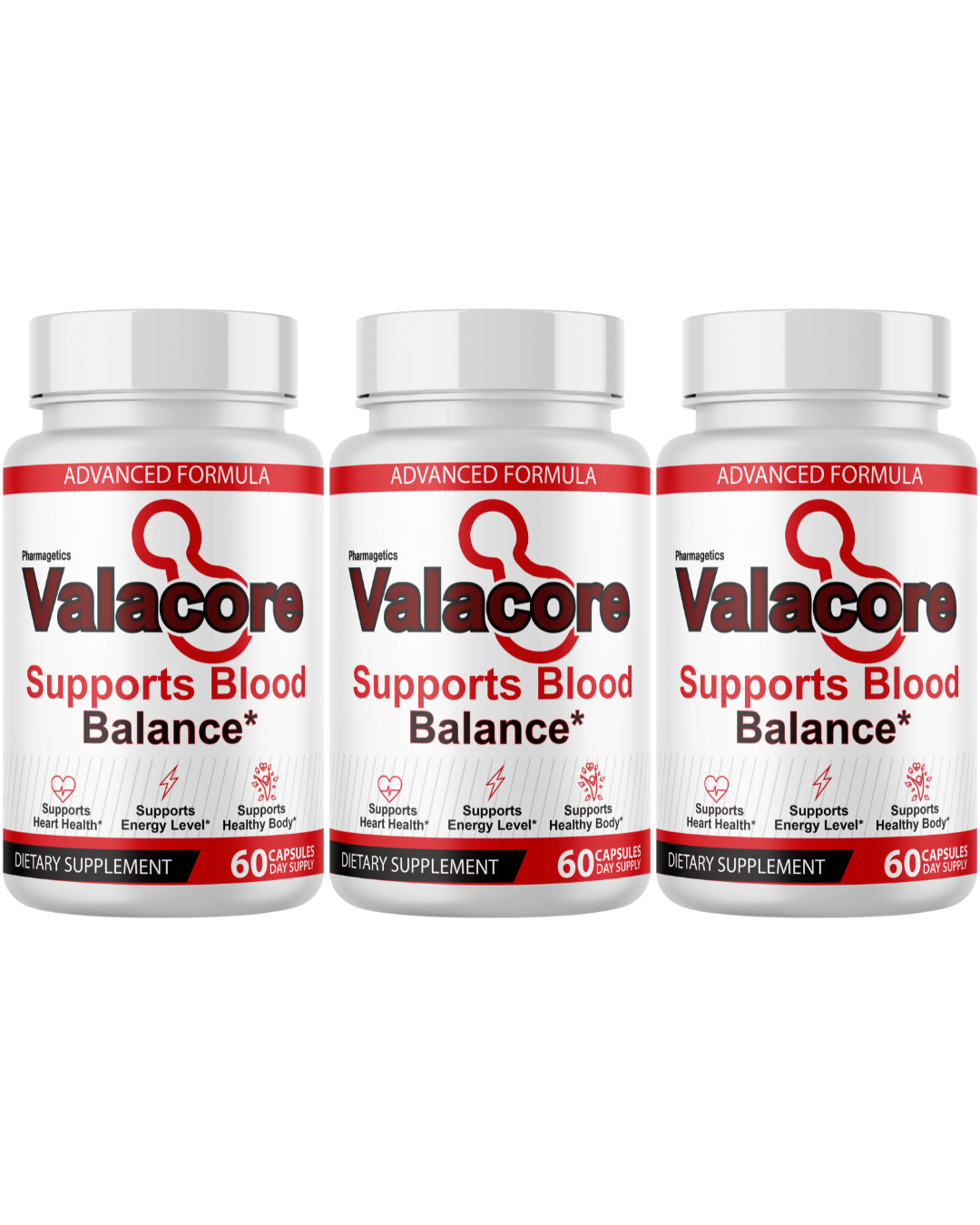 Valacore Advanced Formula For Blood Balance & Heart Health  3 Bottles