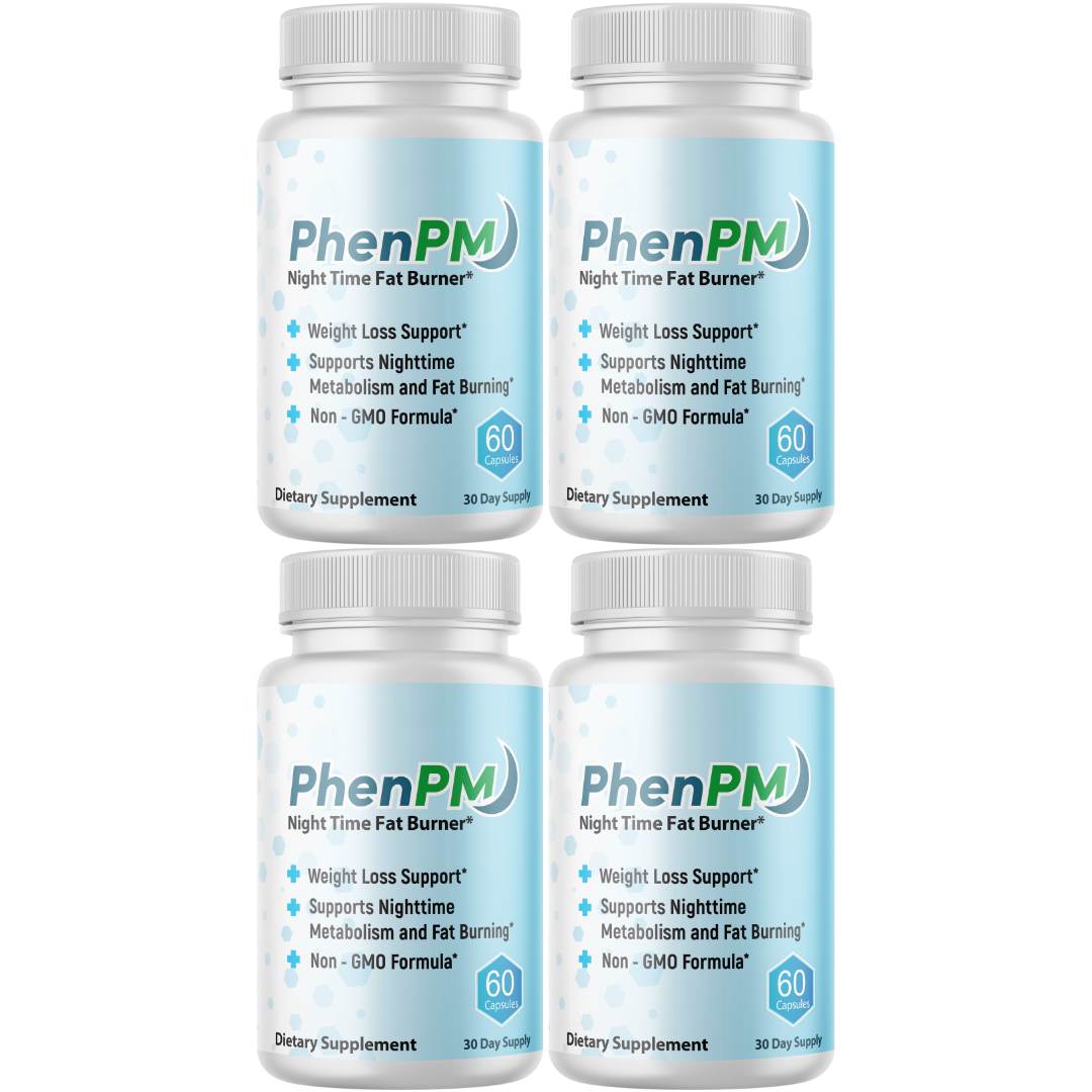 PhenPM Advanced Night Time Fat Burner, Weigh Loss Supplement 4 Pack