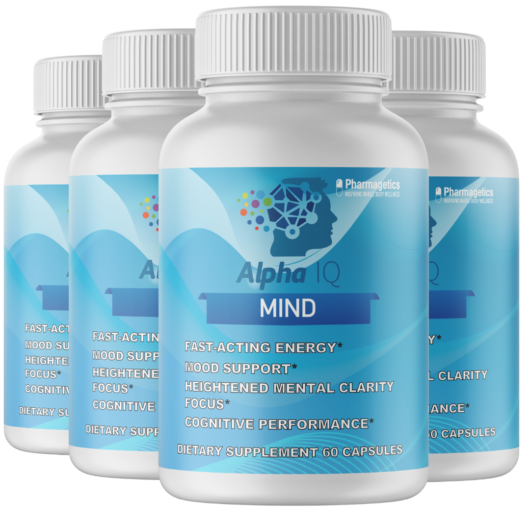 4 Bottles Alpha IQ Mind Supplement 60 Capsules x 4