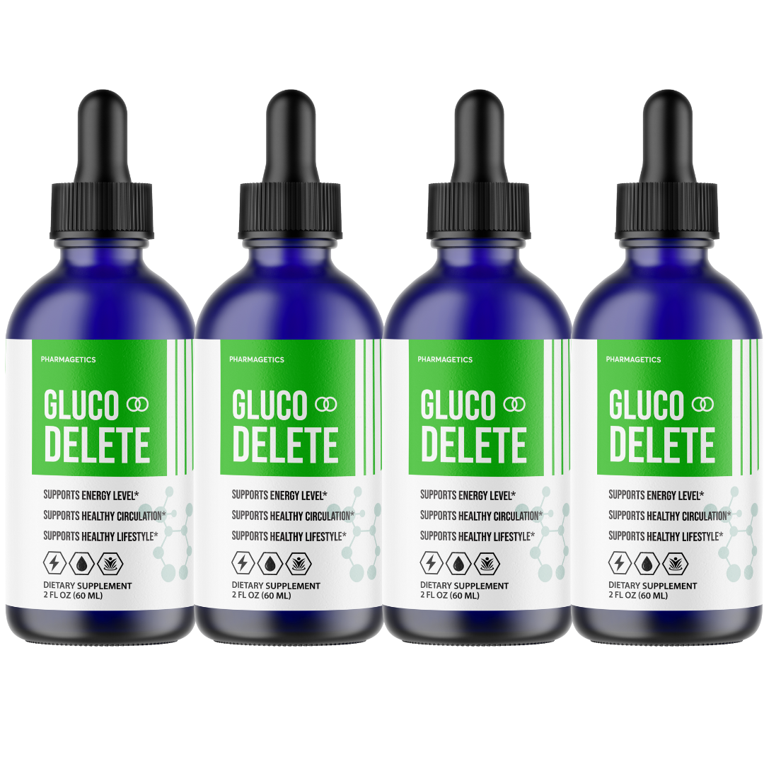 Gluco Delete Drops Formula to Support Healthy Blood Levels 4 Bottles Official