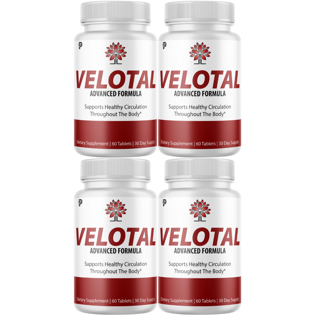 Velotal Male Vitality & Energy Support Formula, Maximum Strength- 4 Bottles