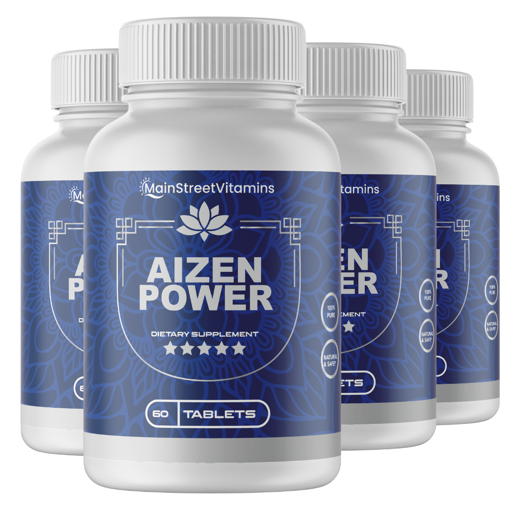 4 Bottles Aizen Power Supplement by Main Street Vitamins 60 Tablets