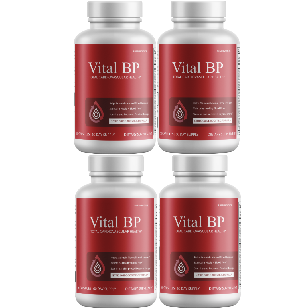Vital BP - Support for Normal Blood Pressure - Supports Blood Flow & Arteries - 4 Bottles