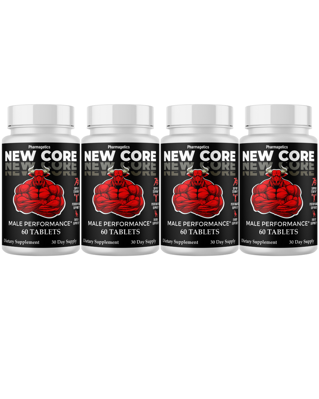 New Core  Male Stamina Support, Performance Supplement  4 Bottles