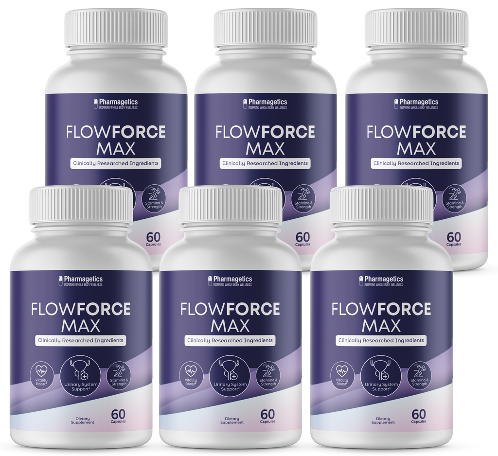 Flowforce Max Prostate Support Supplement Reduce Frequent Urination Flow Force Max - 6 Bottles