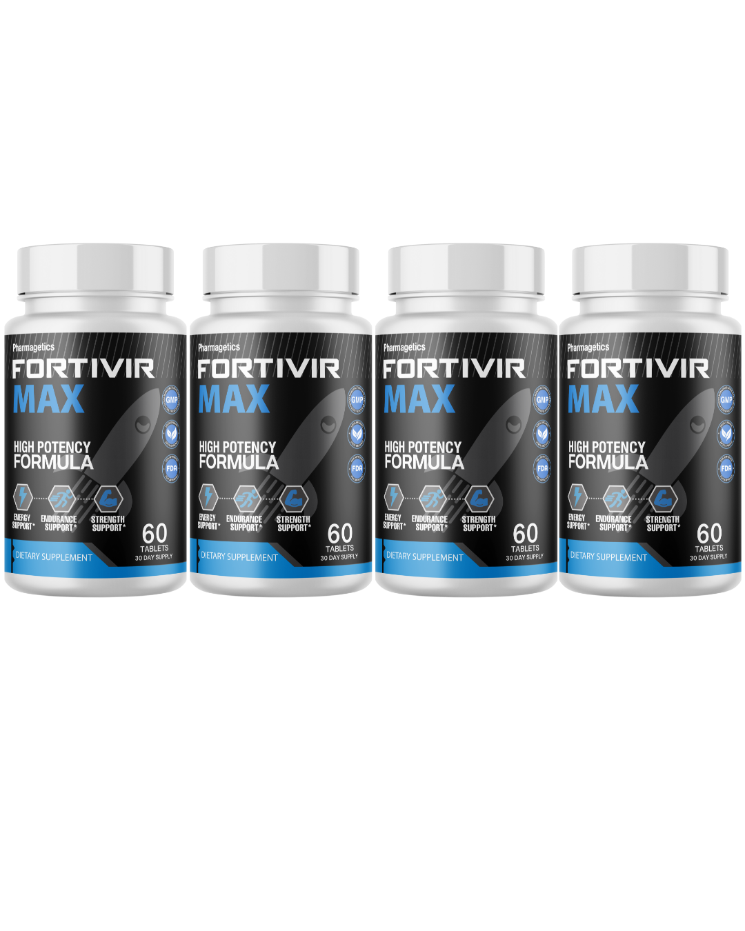 Fortivir High Potency Formula For Endurance & Strength Support 4 Bottles