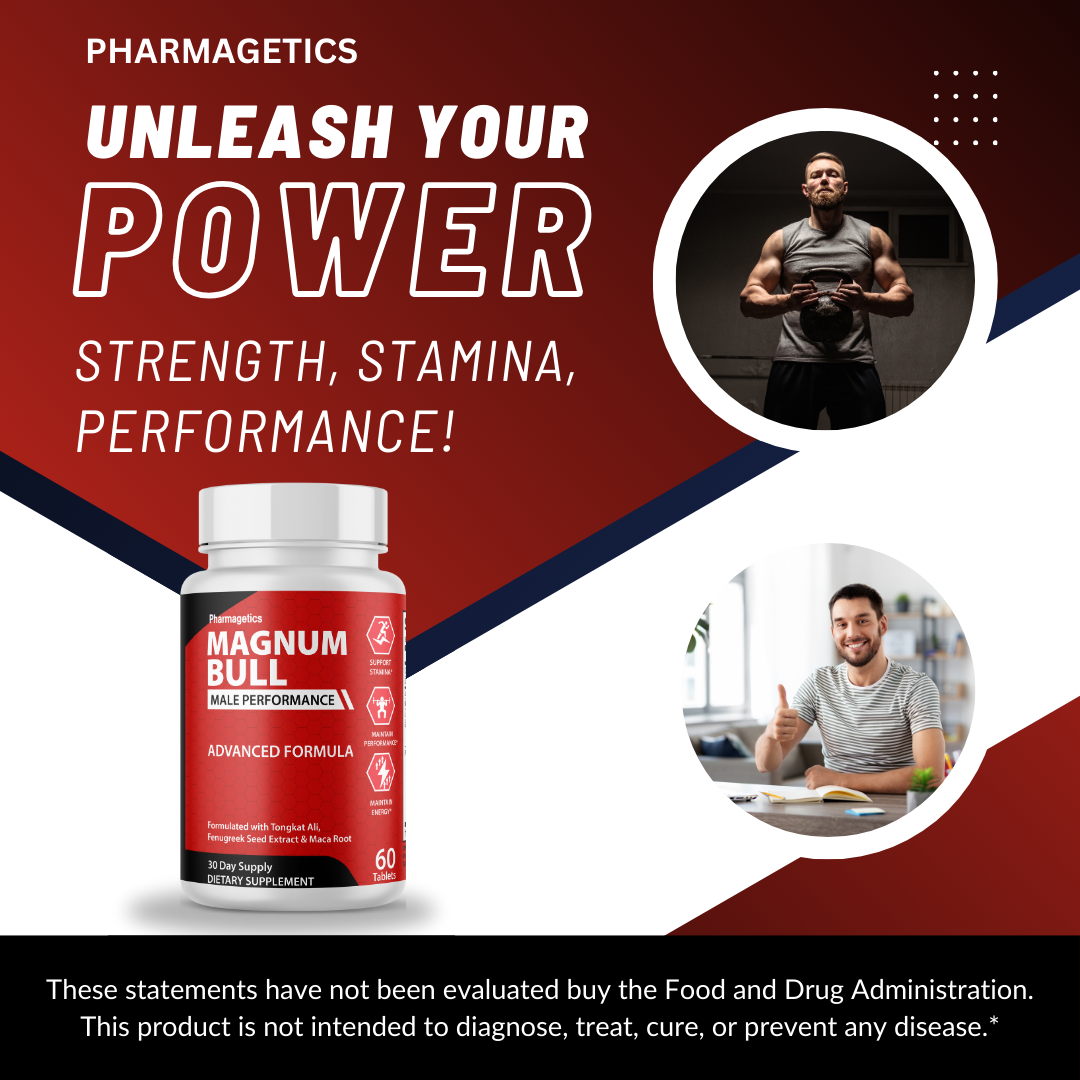 Magnum Bull Stamina Support For Men, Energy & Performance Formula   10 Bottles
