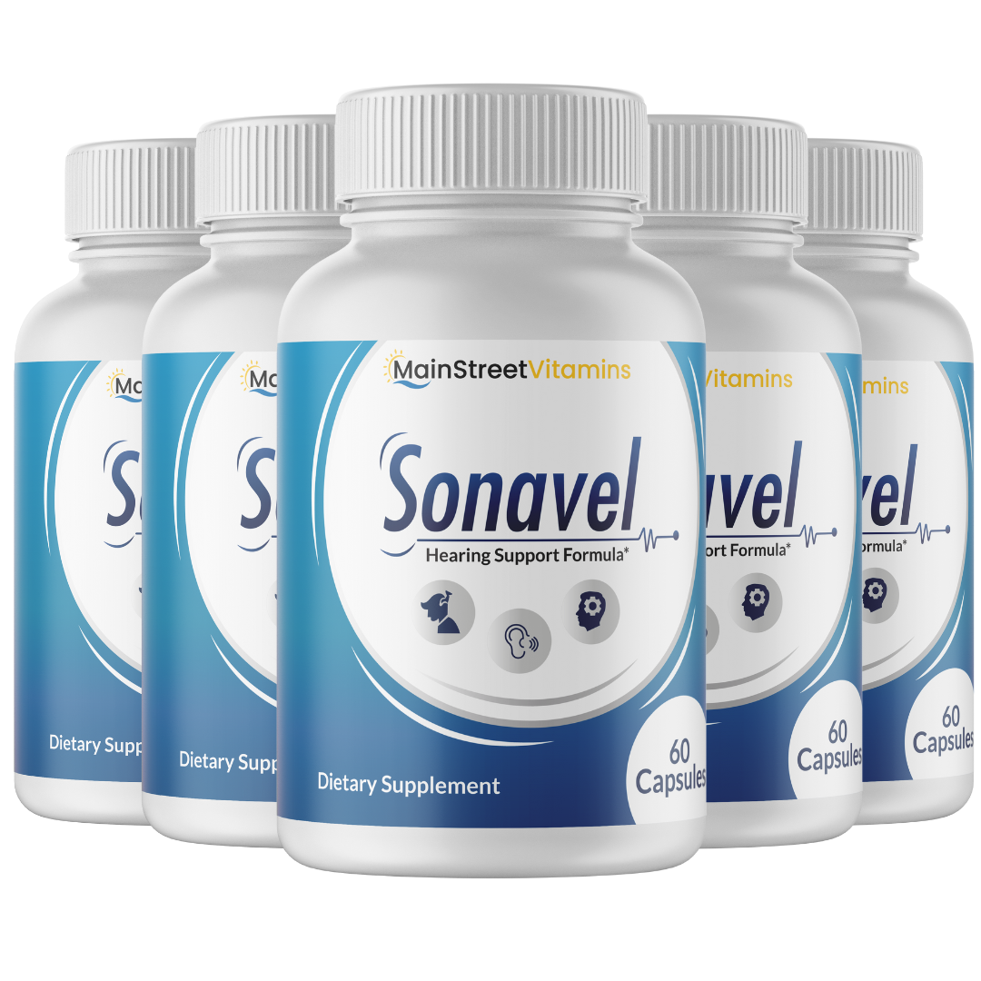 5 Bottles Sonavel Hearing Support and Tinnitus Formula 60 Capsules x 5