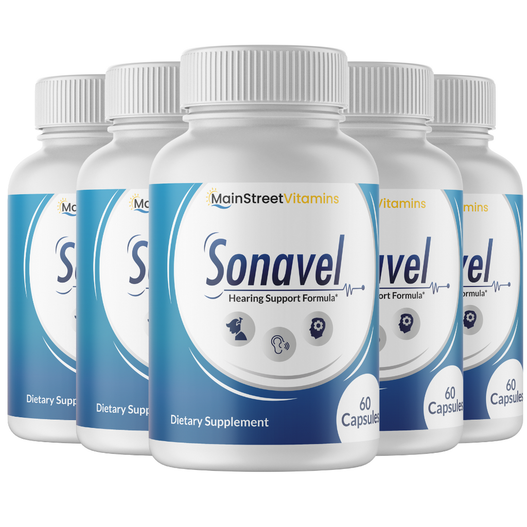 5 Bottles Sonavel Hearing Support and Tinnitus Formula 60 Capsules x 5