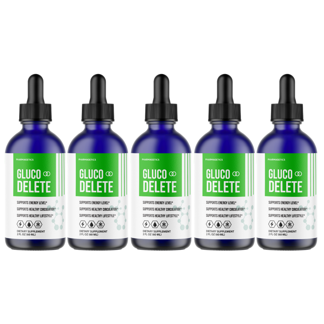 Gluco Delete Drops Formula to Support Healthy Blood Levels 5 Bottles Official