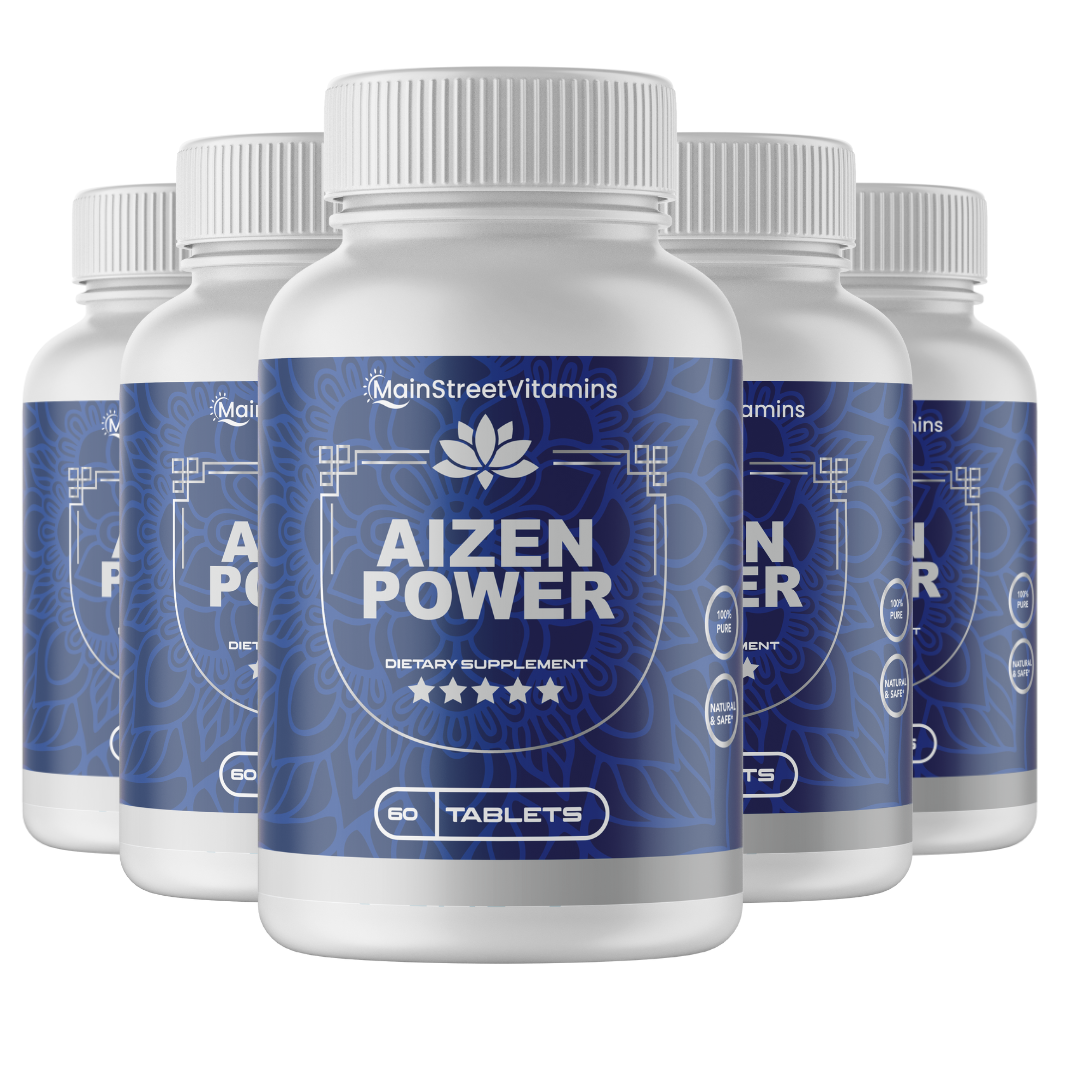 4 Bottles Aizen Power Supplement by Main Street Vitamins 60 Tablets