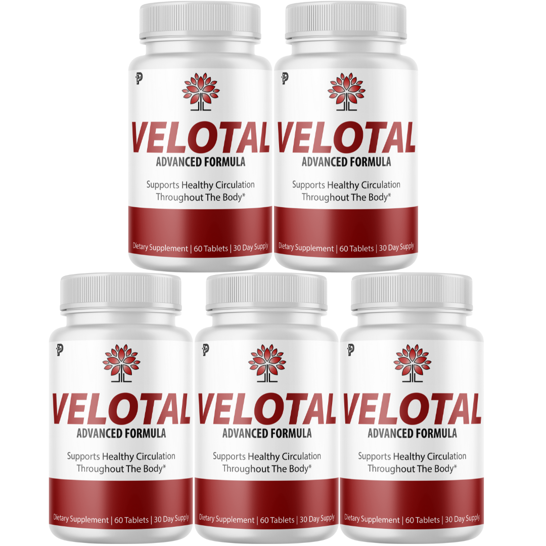 Velotal Male Vitality & Energy Support Formula, Maximum Strength- 5 Bottles