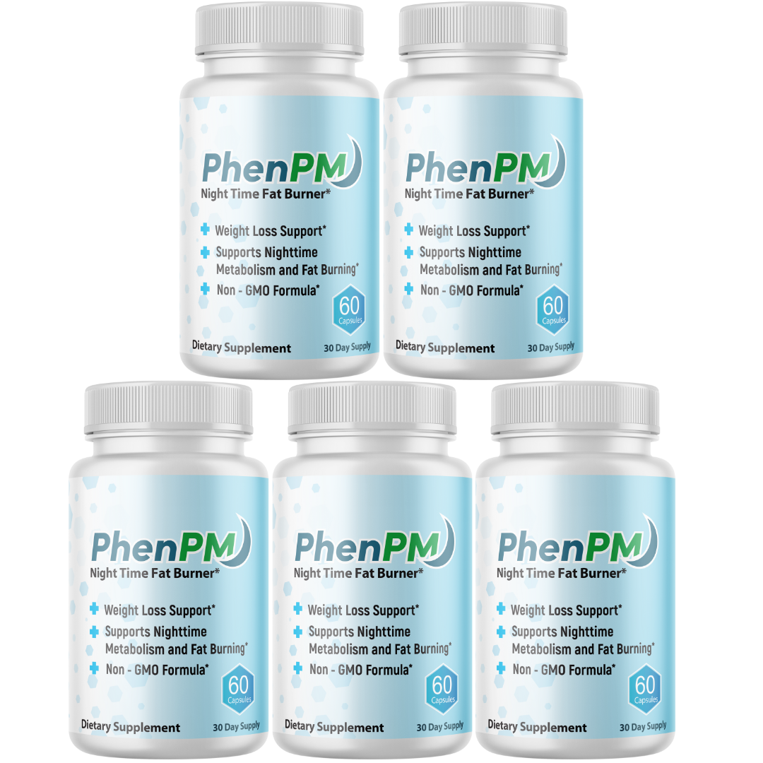 PhenPM Advanced Night Time Fat Burner, Weigh Loss Supplement 5 Pack